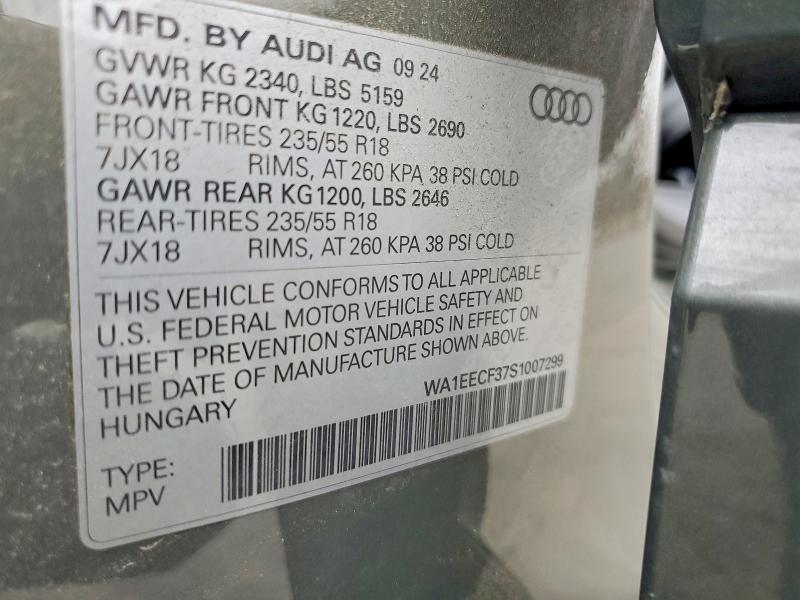 59157026 :رقم المزاد ، WA1EECF37S1007299 vin ، 2025 Audi Q3 مزاد بيع