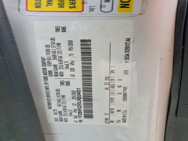 2020 Ford Transit მანქანა იყიდება აუქციონზე, vin: 1FDBW5Z85LKB24931, აუქციონის ნომერი: 55610636