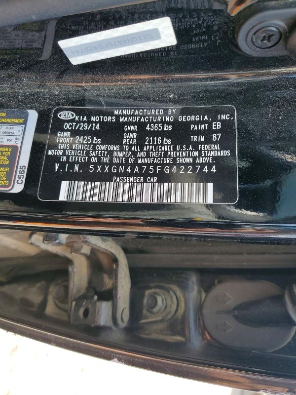 2015 Kia Optima მანქანა იყიდება აუქციონზე, vin: 5XXGN4A75FG422744, აუქციონის ნომერი: 59171556
