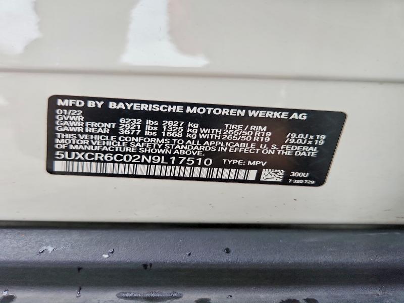 Aukcja sprzedaży 2022 Bmw X5, vin: 5UXCR6C02N9L17510, numer aukcji: 58070596