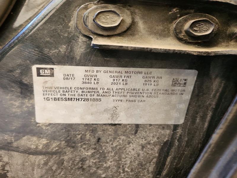 Продажа на аукционе авто 2017 Chevrolet Cruze, vin: 1G1BE5SM7H7281085, номер лота: 57150196