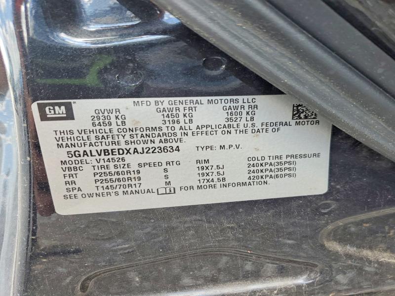Продажа на аукционе авто 2010 Buick Enclave, vin: 5GALVBEDXAJ223634, номер лота: 57971286