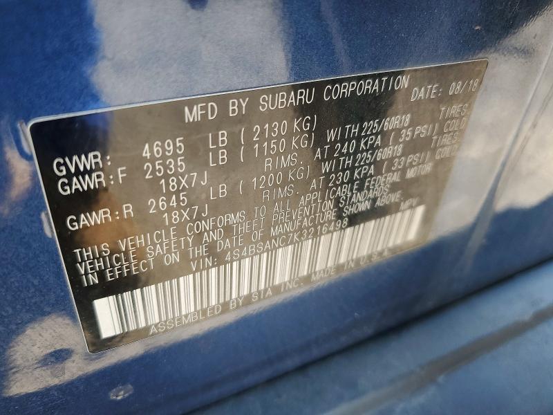 Продажа на аукционе авто 2019 Subaru Outback, vin: 4S4BSANC7K3216498, номер лота: 59254186