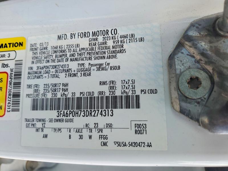 Продажа на аукционе авто 2013 Ford Fusion, vin: 3FA6P0H73DR274313, номер лота: 55693156