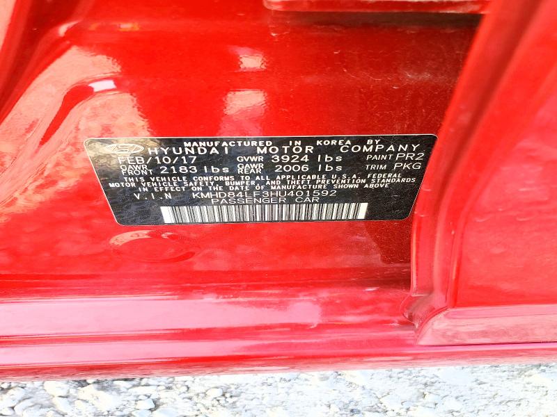 Aukcja sprzedaży 2017 Hyundai Elantra, vin: KMHD84LF3HU401592, numer aukcji: 58558426