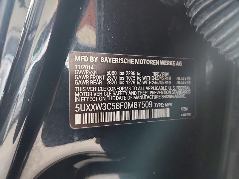 Продажа на аукционе авто 2015 Bmw X4, vin: 5UXXW3C58F0M87509, номер лота: 55783216