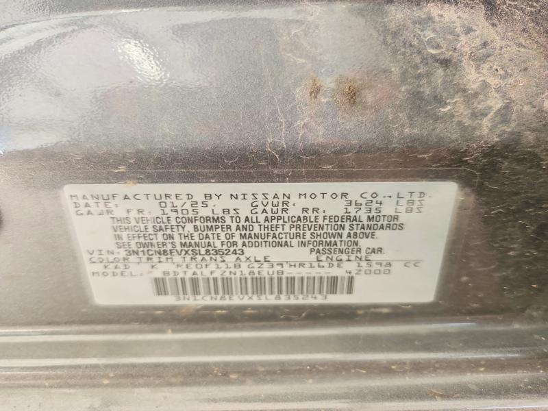 56319506 :رقم المزاد ، 3N1CN8EVXSL835243 vin ، 2025 Nissan Versa مزاد بيع