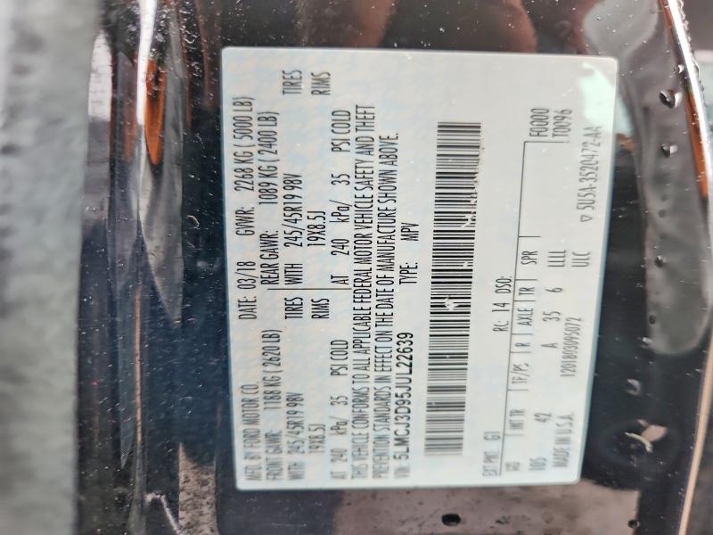 Продажа на аукционе авто 2018 Lincoln Mkc, vin: 5LMCJ3D95JUL22639, номер лота: 57997156