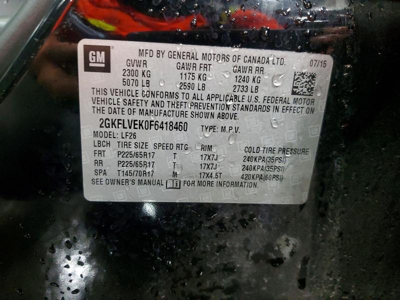 Aukcja sprzedaży 2015 Gmc Terrain, vin: 2GKFLVEK0F6418460, numer aukcji: 58774866