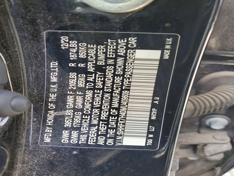 58468586 :رقم المزاد ، SHHFK7H40MU409609 vin ، 2021 Honda Civic مزاد بيع