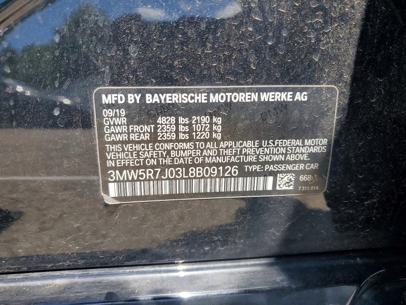 Продажа на аукционе авто 2020 Bmw 330xi, vin: 3MW5R7J03L8B09126, номер лота: 55433646