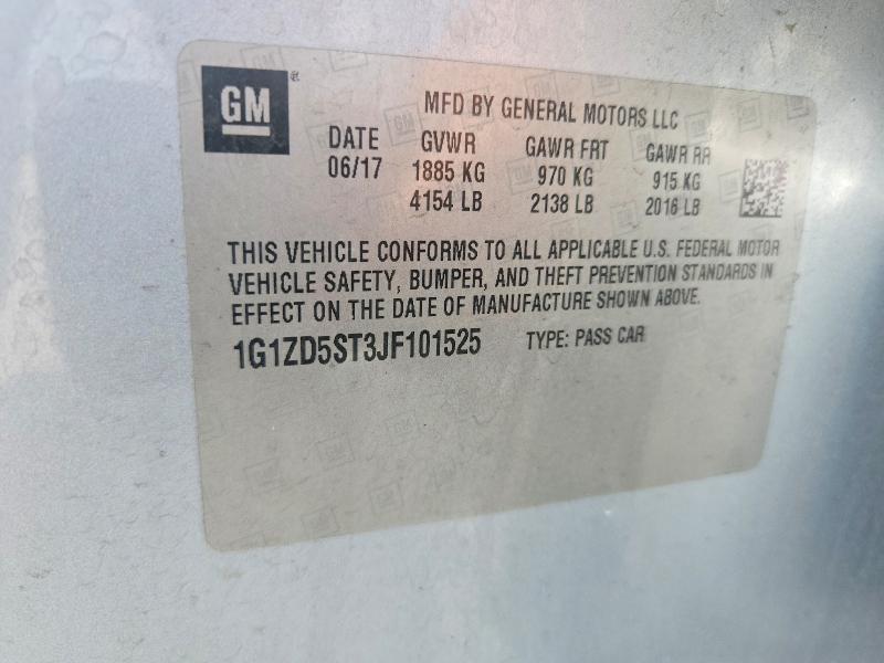 Продажа на аукционе авто 2018 Chevrolet Malibu, vin: 1G1ZD5ST3JF101525, номер лота: 58817266
