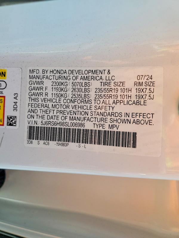 Продажа на аукционе авто 2025 Honda Cr-v, vin: 5J6RS6H98SL006986, номер лота: 55563666