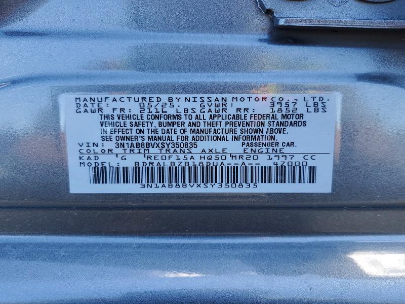 Aukcja sprzedaży 2025 Nissan Sentra, vin: 3N1AB8BVXSY350835, numer aukcji: 57376616