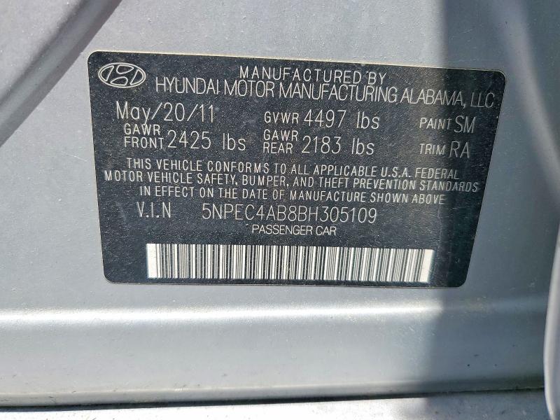 Aukcja sprzedaży 2011 Hyundai Sonata, vin: 5NPEC4AB8BH305109, numer aukcji: 58056366