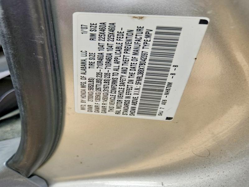 Продажа на аукционе авто 2007 Honda Odyssey, vin: 5FNRL388X7B042097, номер лота: 85770155