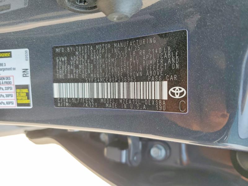 Продажа на аукционе авто 2025 Toyota Corolla, vin: 5YFS4MCE8SP236965, номер лота: 58709796
