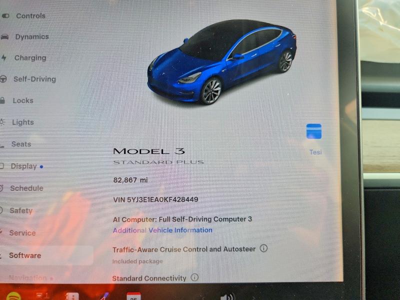 58518036 :رقم المزاد ، 5YJ3E1EA0KF428449 vin ، 2019 Tesla Model 3 مزاد بيع
