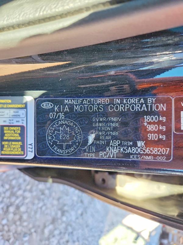 Aukcja sprzedaży 2016 Kia Forte, vin: KNAFK5A80G5658207, numer aukcji: 57192306