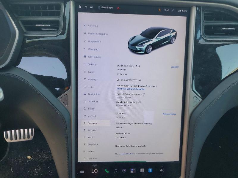 Продажа на аукционе авто 2019 Tesla Model S, vin: 5YJSA1E25KF337242, номер лота: 57435026
