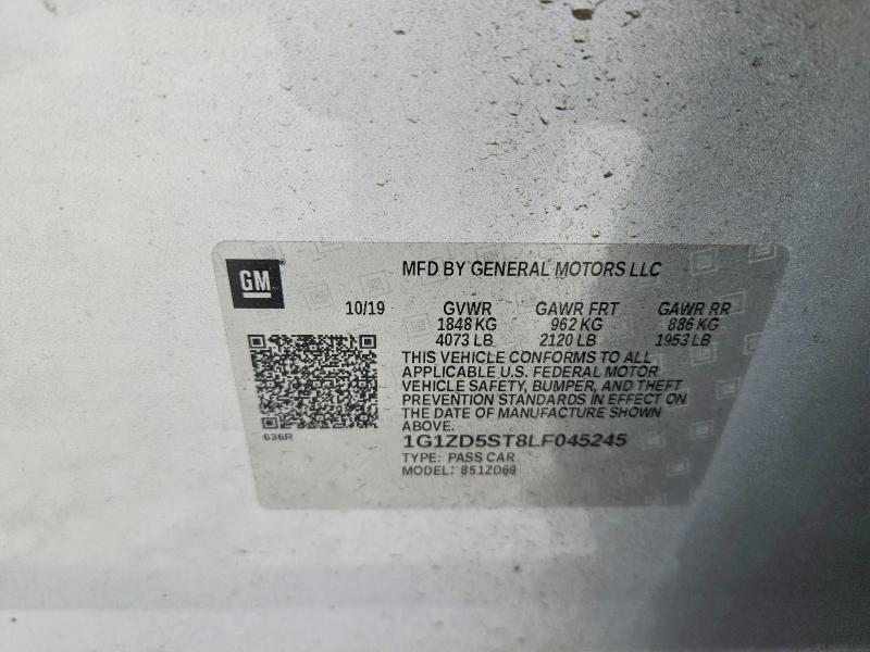 Продажа на аукционе авто 2020 Chevrolet Malibu, vin: 1G1ZD5ST8LF045245, номер лота: 58762026