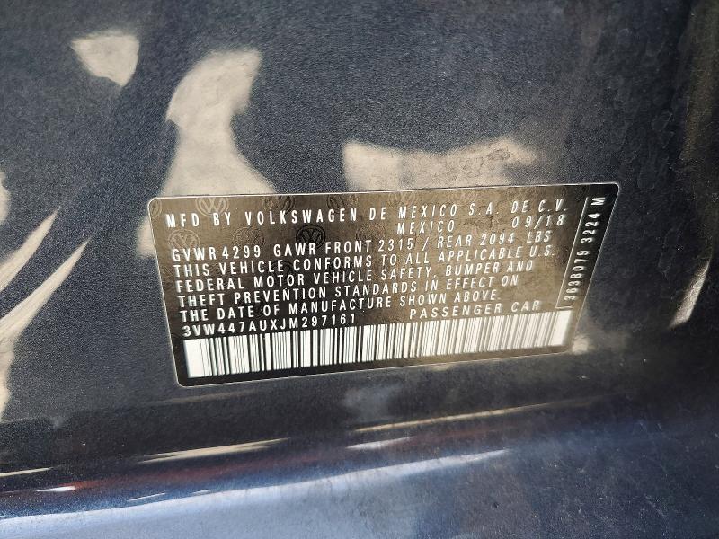 2018 Volkswagen Gti მანქანა იყიდება აუქციონზე, vin: 3VW447AUXJM297161, აუქციონის ნომერი: 58319346