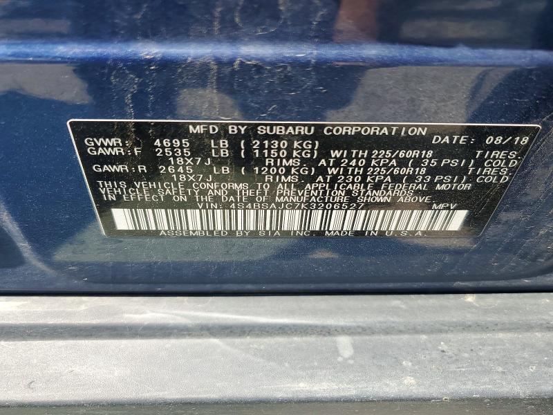 Продажа на аукционе авто 2019 Subaru Outback, vin: 4S4BSAJC7K3206527, номер лота: 58370116