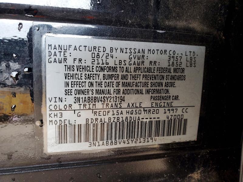 Aukcja sprzedaży 2025 Nissan Sentra, vin: 3N1AB8BV4SY213194, numer aukcji: 58057966