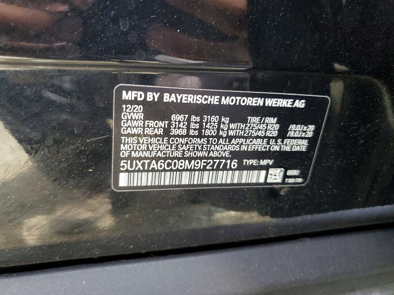 Продажа на аукционе авто 2021 Bmw X5, vin: 5UXTA6C08M9F27716, номер лота: 56354346
