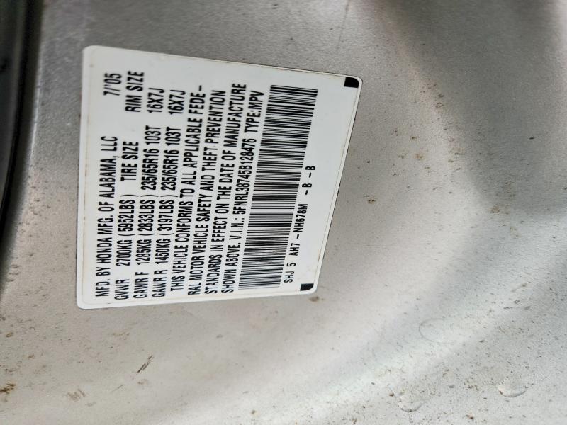 Продажа на аукционе авто 2005 Honda Odyssey, vin: 5FNRL38745B128476, номер лота: 57931206
