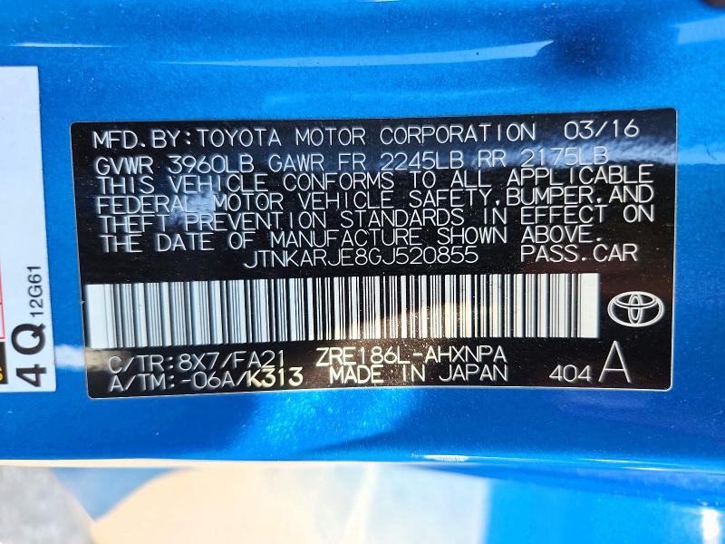 Продаж на аукціоні авто 2016 Scion Im, vin: JTNKARJE8GJ520855, номер лоту: 56814096