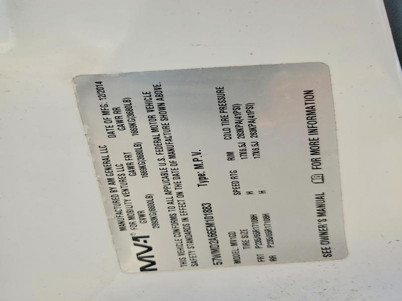 Продажа на аукционе авто 2014 Mobility Ventures Mv-1, vin: 57WMD2A66EM101883, номер лота: 55650696
