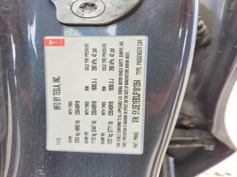 Продажа на аукционе авто 2018 Tesla Model 3, vin: 5YJ3E1EB3JF181354, номер лота: 58991186