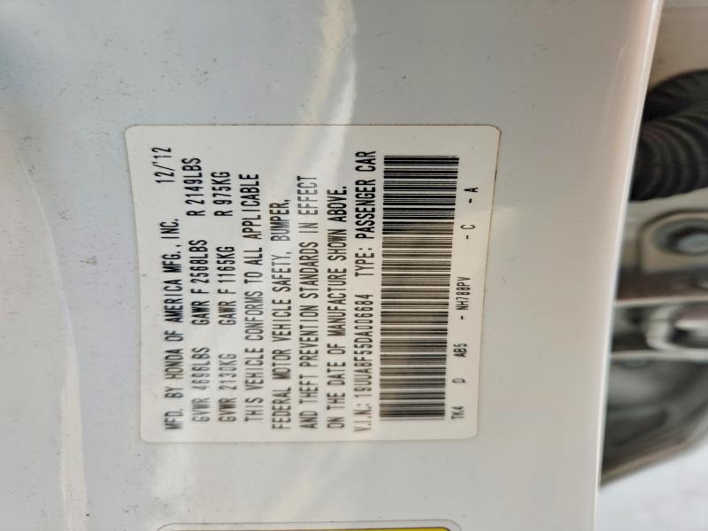 59012086 :رقم المزاد ، 19UUA8F55DA006684 vin ، 2013 Acura Tl مزاد بيع