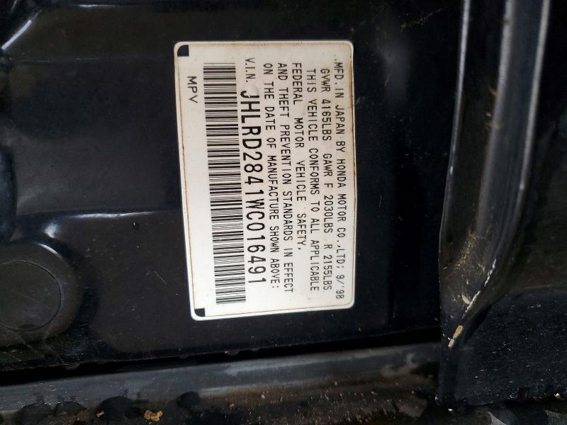 56145436 :رقم المزاد ، JHLRD2841WC016491 vin ، 1998 Honda Cr-v مزاد بيع