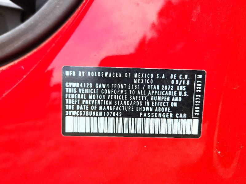 Aukcja sprzedaży 2019 Volkswagen Jetta, vin: 3VWC57BU9KM107049, numer aukcji: 58561736