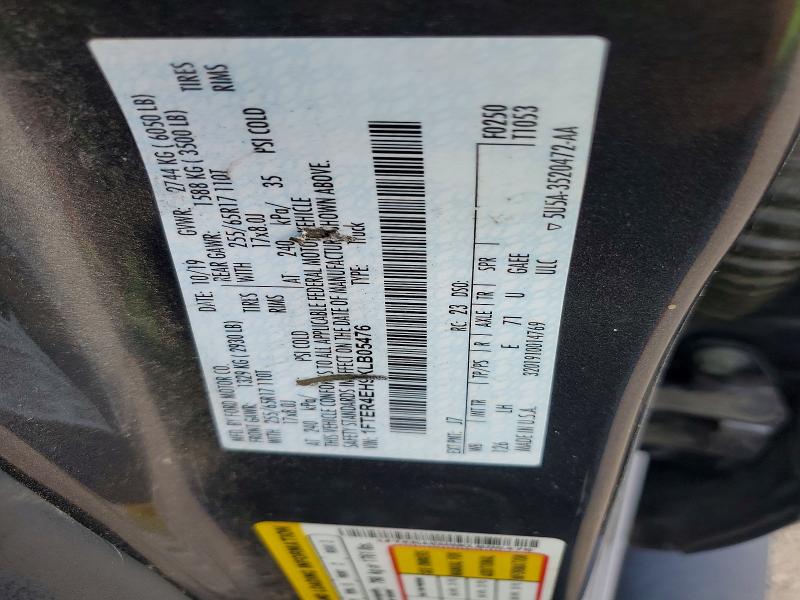 2019 Ford Ranger მანქანა იყიდება აუქციონზე, vin: 1FTER4EH9KLB05476, აუქციონის ნომერი: 58381086