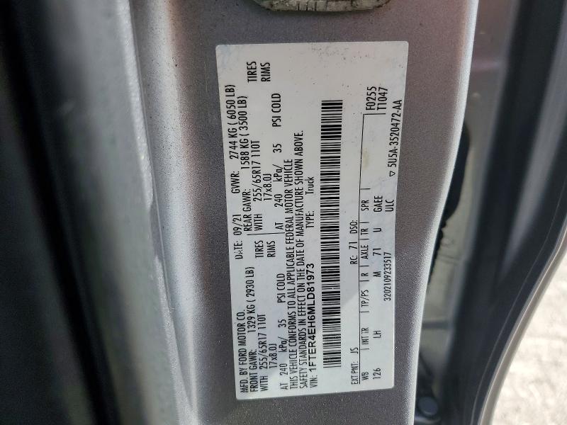 Aukcja sprzedaży 2021 Ford Ranger, vin: 1FTER4EH6MLD81973, numer aukcji: 58299106