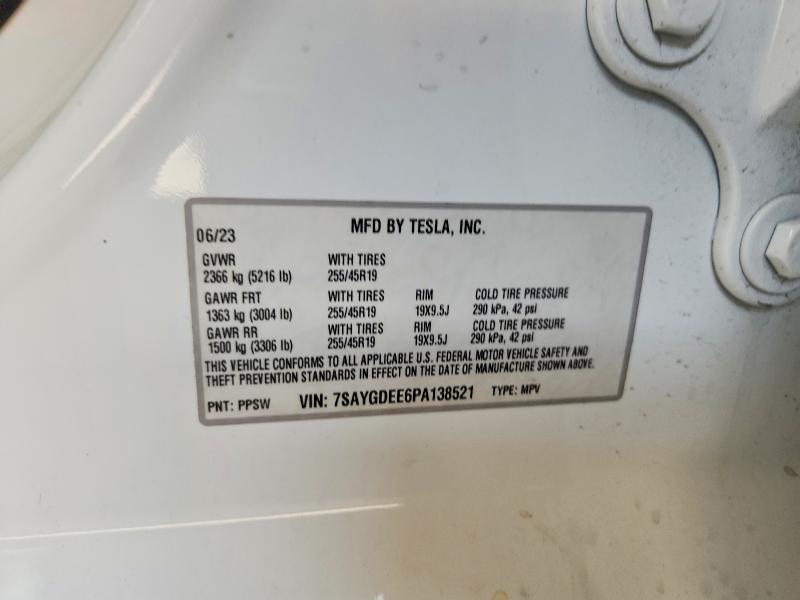 Продаж на аукціоні авто 2023 Tesla Model Y, vin: 7SAYGDEE6PA138521, номер лоту: 58637926