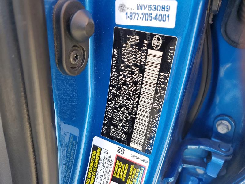2018 Toyota Camry მანქანა იყიდება აუქციონზე, vin: 4T1B11HK1JU035203, აუქციონის ნომერი: 55988836