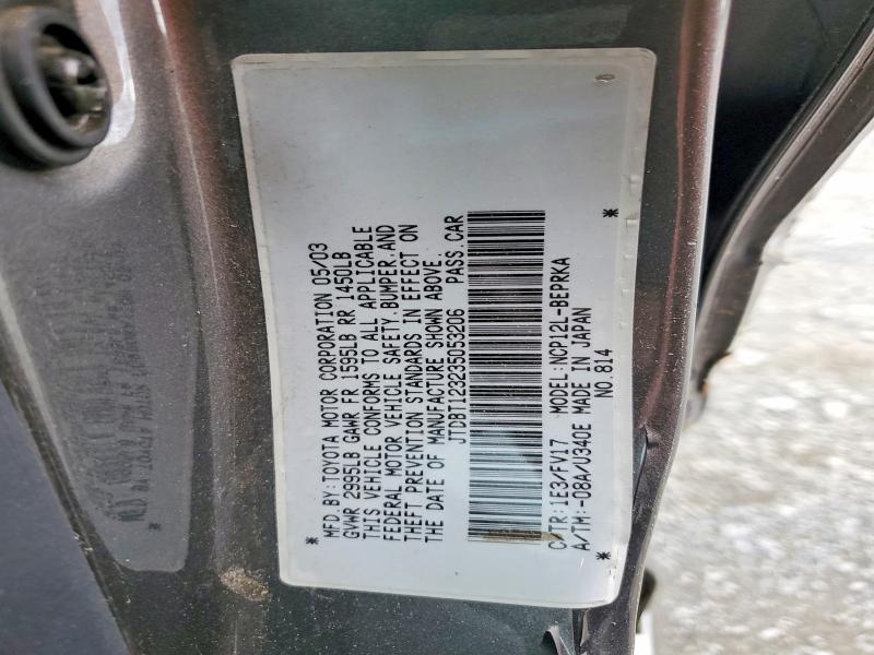 56171226 :رقم المزاد ، JTDBT123235053206 vin ، 2003 Toyota Echo مزاد بيع