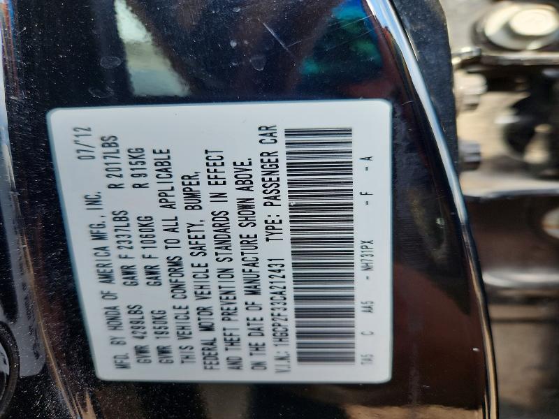 Aukcja sprzedaży 2012 Honda Accord, vin: 1HGCP2F33CA212431, numer aukcji: 58328746