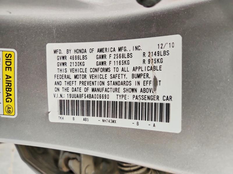 58558456 :رقم المزاد ، 19UUA8F54BA006690 vin ، 2011 Acura Tl مزاد بيع