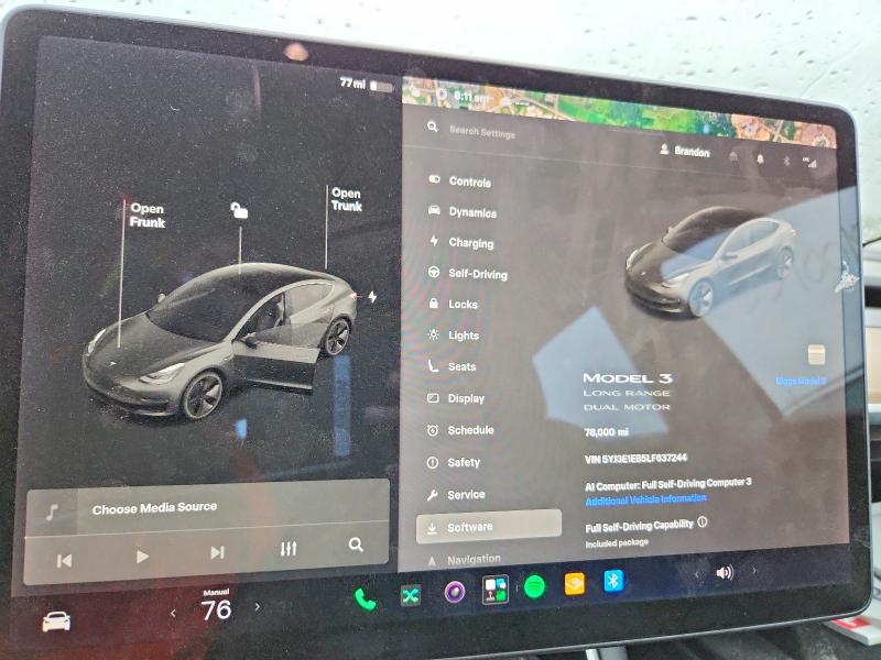 55900196 :رقم المزاد ، 5YJ3E1EB5LF637244 vin ، 2020 Tesla Model 3 مزاد بيع