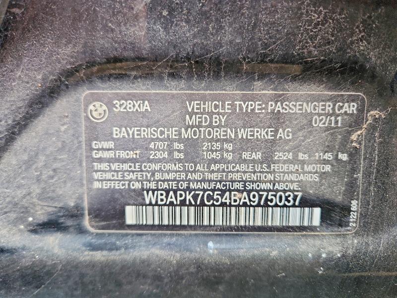 58667856 :رقم المزاد ، WBAPK7C54BA975037 vin ، 2011 Bmw 328 مزاد بيع