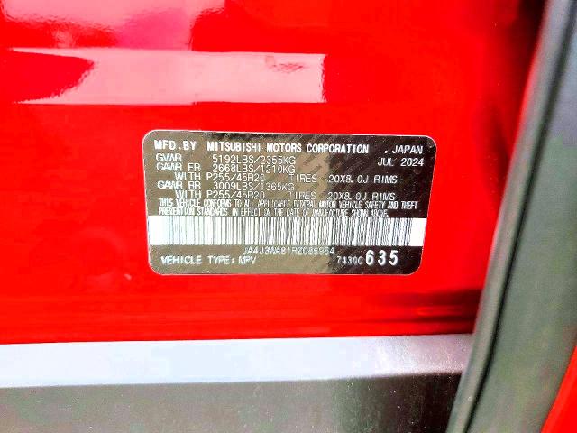 57130116 :رقم المزاد ، JA4J3WA81RZ085954 vin ، 2024 Mitsubishi Outlander مزاد بيع