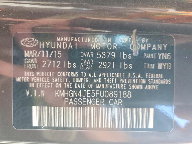 58023876 :رقم المزاد ، KMHGN4JE5FU089188 vin ، 2015 Hyundai Genesis مزاد بيع