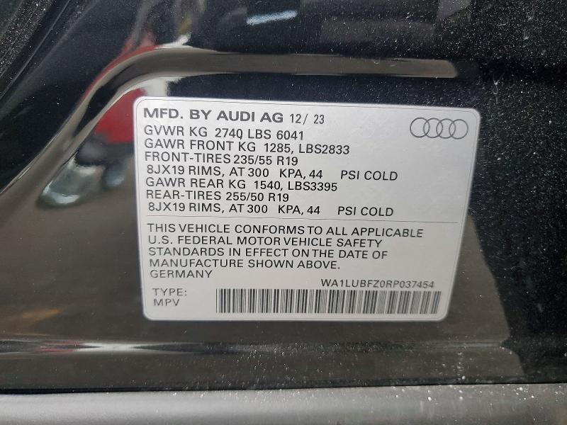 Aukcja sprzedaży 2024 Audi Q4 E-tron, vin: WA1LUBFZ0RP037454, numer aukcji: 55568496