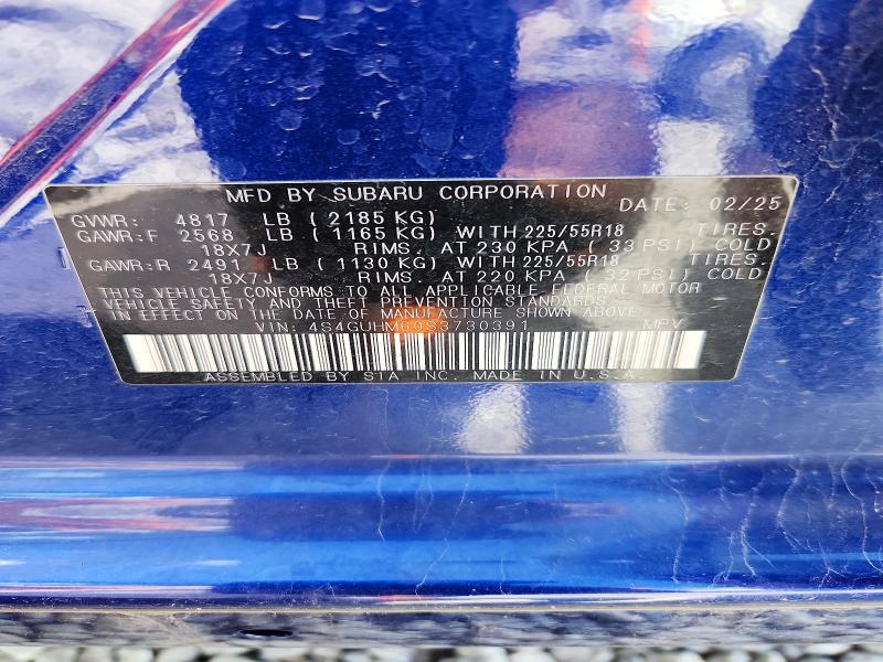 Продажа на аукционе авто 2025 Subaru Crosstrek, vin: 4S4GUHM60S3730391, номер лота: 58038866