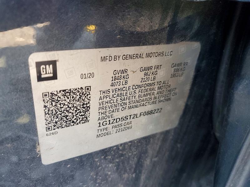Продажа на аукционе авто 2020 Chevrolet Malibu, vin: 1G1ZD5ST2LF088222, номер лота: 56574876